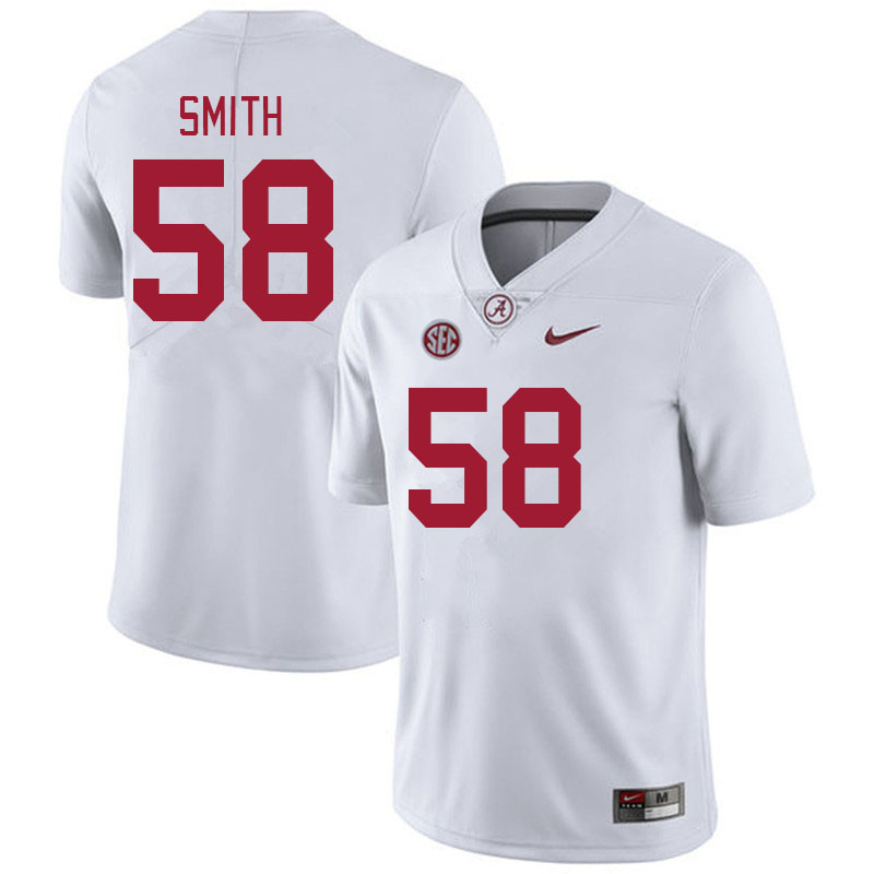 Men #58 Jordan Smith Alabama Crimson Tide College Footabll Jerseys Stitched-White